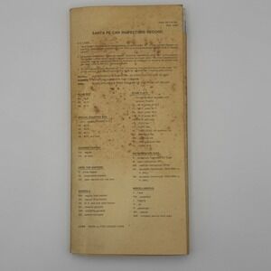 Vintage Santa Fe Car Inspectors Record Form 2517-A Std Rev 4-85 Railroadiana